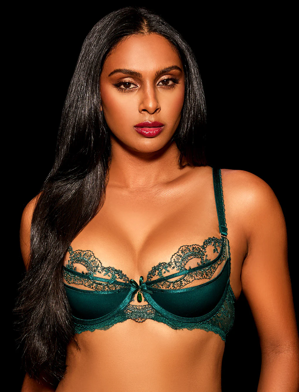 Charlotta Emerald 3 Piece Lingerie Set - Image 7