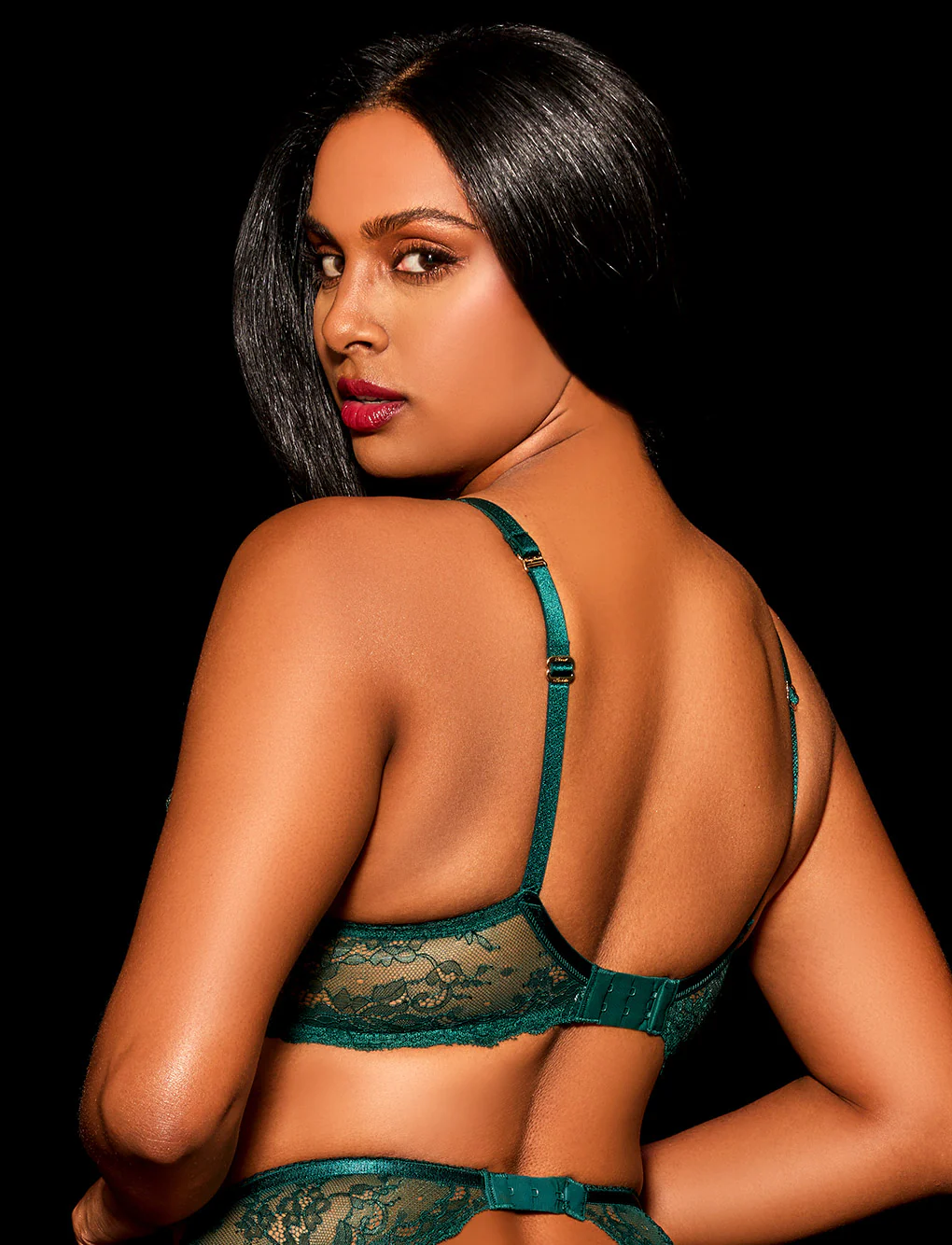 Charlotta Emerald 3 Piece Lingerie Set - Image 8