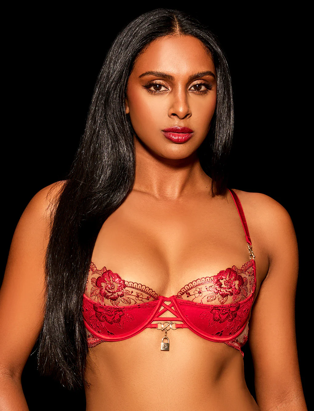 Jules Red 3 Piece Lingerie Set - Image 7