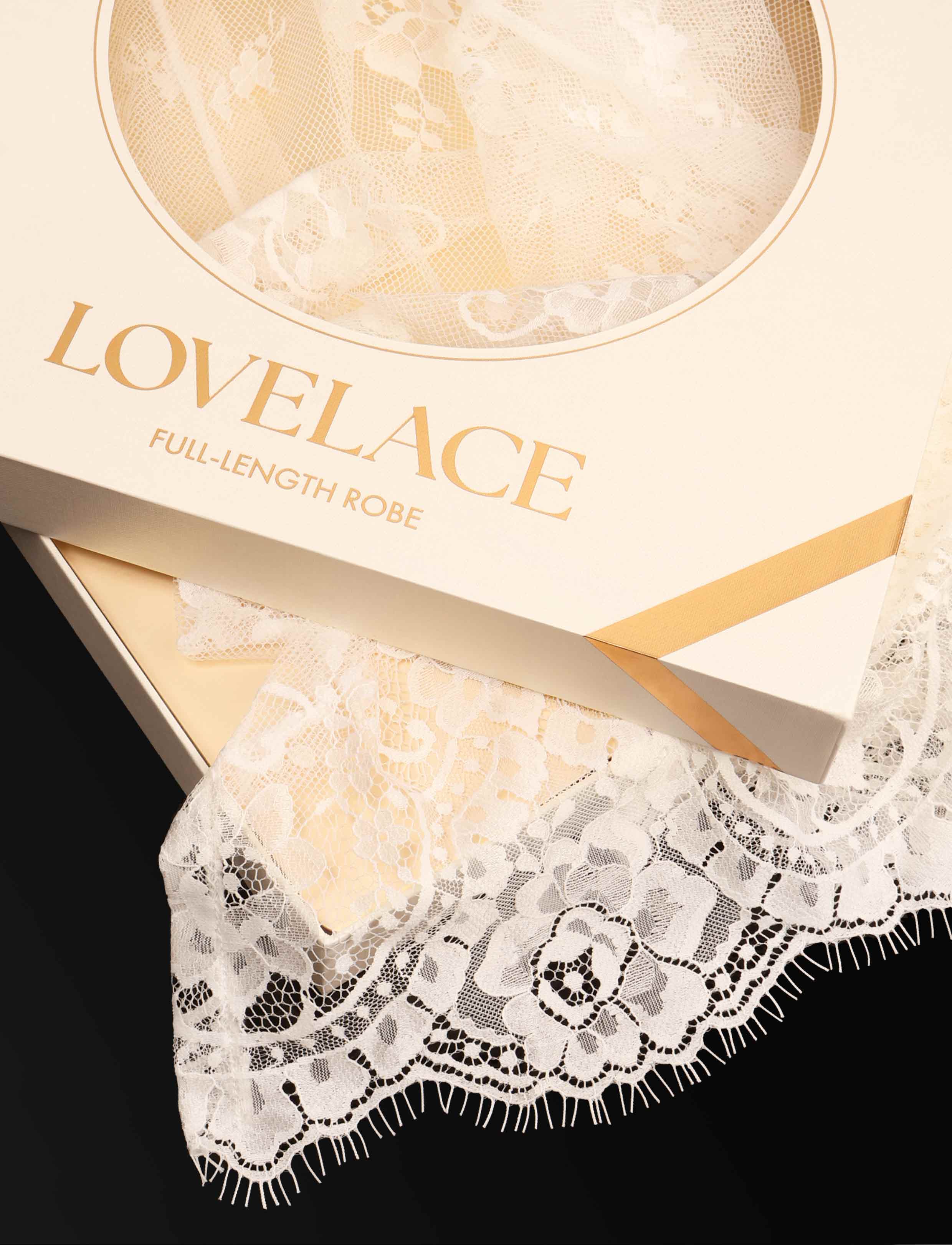 Ivory Love Lace Full Length Robe - Image 4